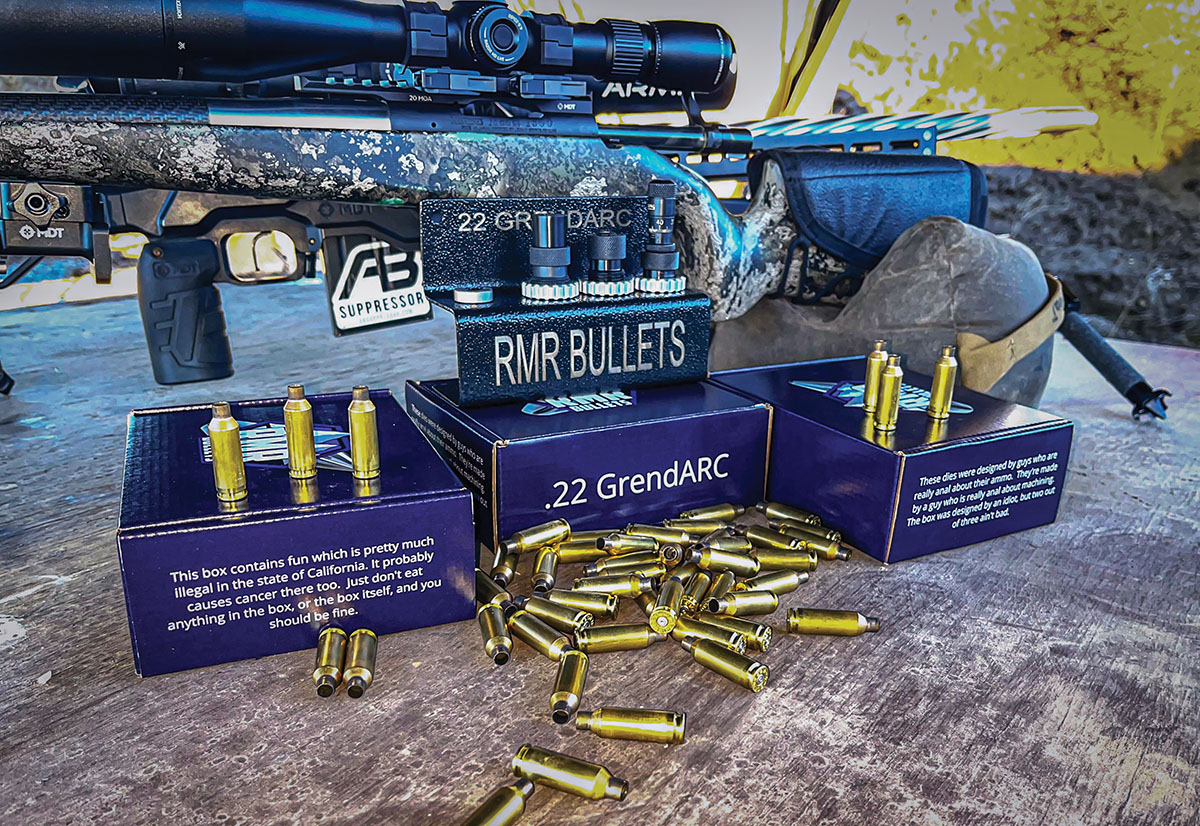 RMR Bullets is now offering the 22 GrendARC die set, including a shellholder, hardened sizing die, mandril die and micro-meter sizing die.